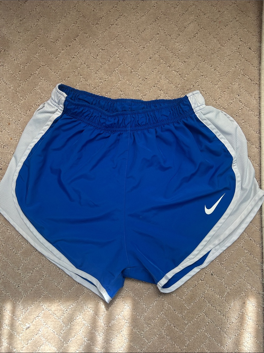 Nike Women's Royal Blue Athletic Shorts with White Accents